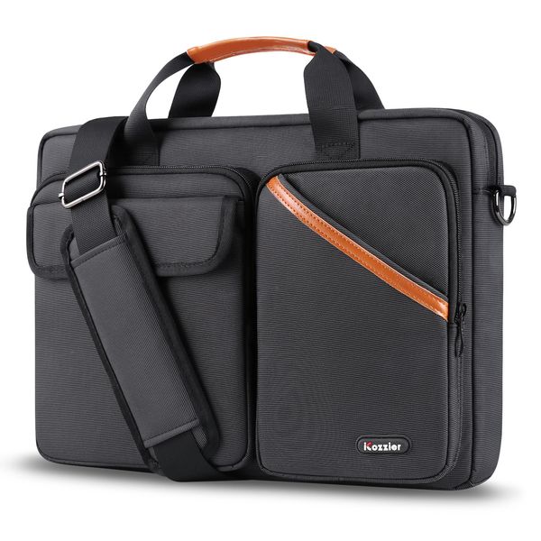 

icozzier 15.6 inch multi-pocket lapsleeve briefcase large capacity shoulder bag electronic accessories organizer case t200720