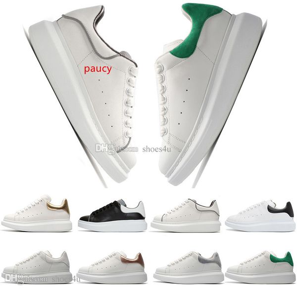 

designer shoes genuine leather sneaker luxury mens women fashion white leather platform shoes flat casual shoes
