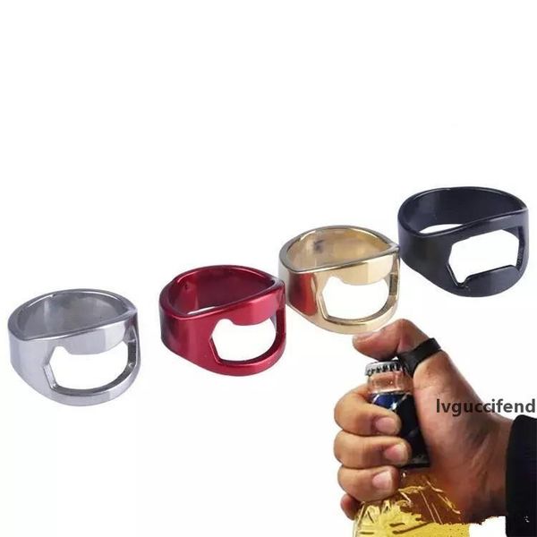 

new portable colorful stainless steel beer bar tool finger ring bottle opener bottel favors ng