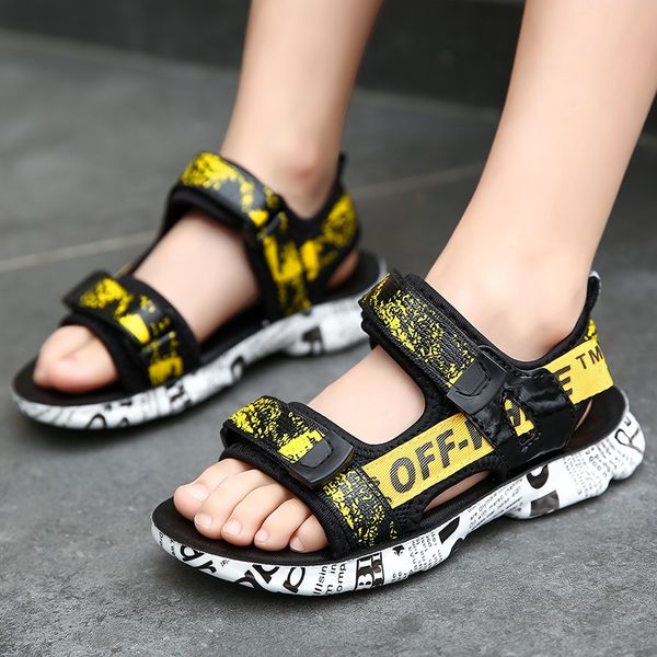 

boys' 2020 new soft bottom kids' boys' korean style sandals children's shoes children's shoes middle and large kids, Black;red