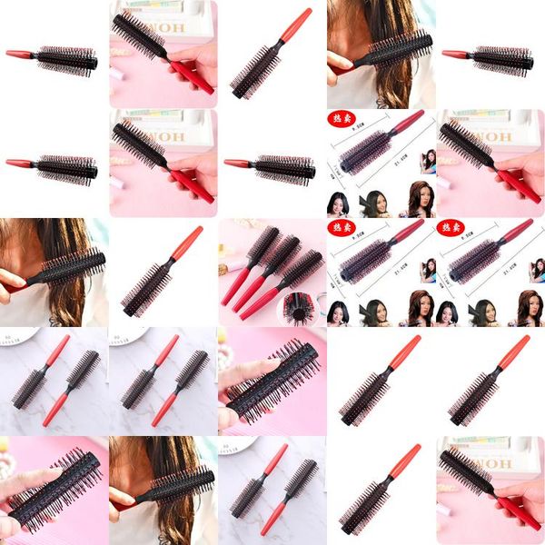 

2019 round wooden big size comb wooden paddle nylon bristle teeth natural hair brush cushion bamboo hair brush hair hairclippersshop cy, Silver