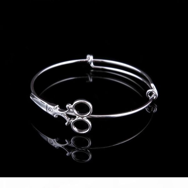 

e sky talent bao expandable hairdresser scissor bangle bracelets adjustable classic famous scissor united kingdom bracelet gold gf, Black