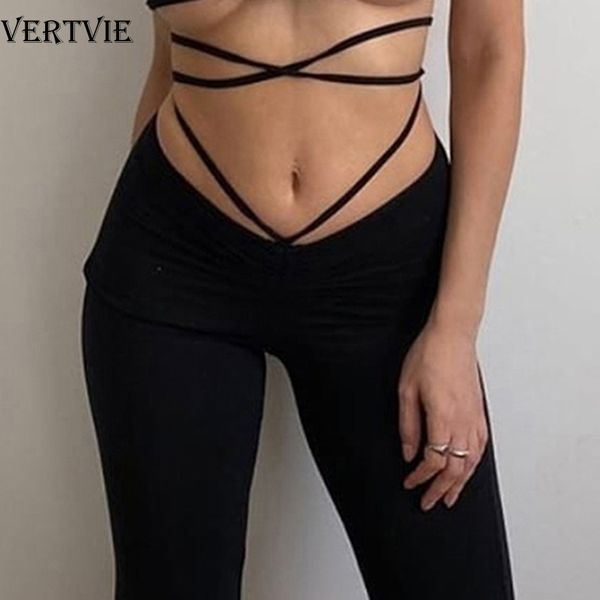 

vertvie harajuku high waist hin thin bandage straight pants female activity trousers kpop street leisure yoga pants, White;red