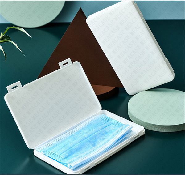 

dustproof mask case portable disposable face masks container safe pollution-disposable mask storage box d72203, White