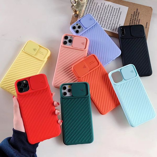 

lens sliding protection protect cover shockproof cases for iphone 11 pro max xs xr 8 7 6 plus matte shell anti-fall shockproof