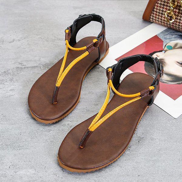 

woman flip flop sandals ladies summer clip-toe flat female summer beach shoes women's fashion buckle footwear large size 35-43, Black