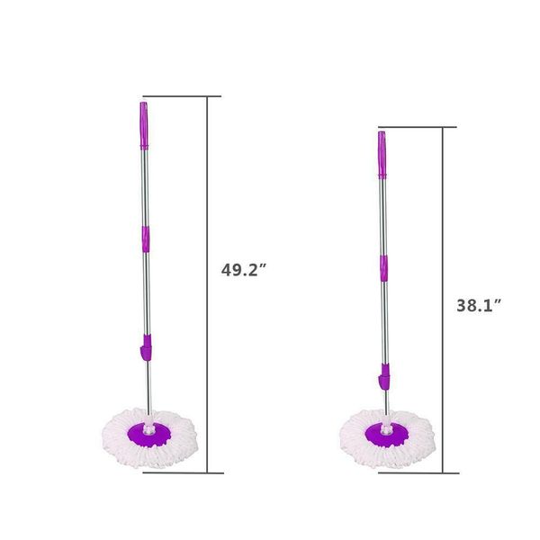 

360Â°rotating head easy magic floor mop bucket 2x head microfiber spinning usa