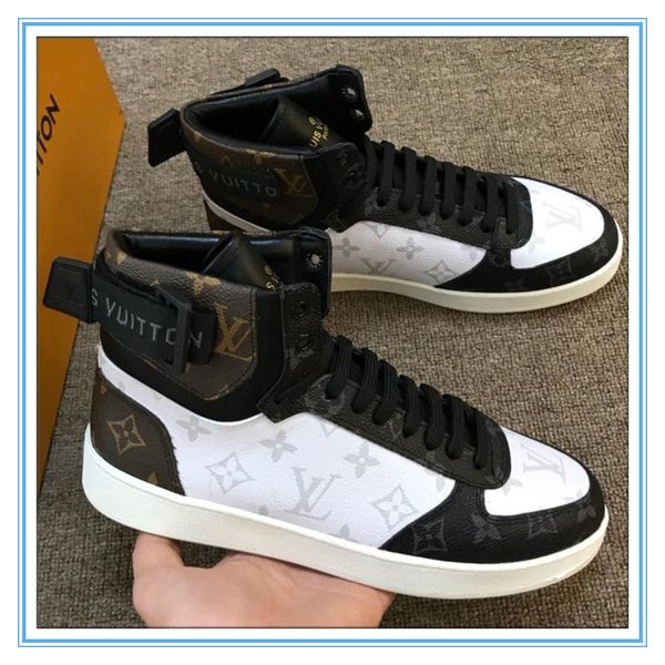 

size 38-45 rivoli sneakers boot mens high fashion leather athletic shoe classic brand designer shoes student casual sneaker size