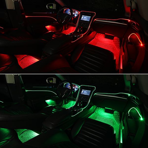 

car ambient light colorful el neon led light strips multiple modes automotive interior rgb led decorative lights auto atmosphere