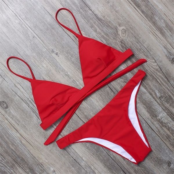 

bikini swimwear solid swimwear red black women bathing suits 2020 low waist bikini thong spandex panties swimsuit ha017, White;black