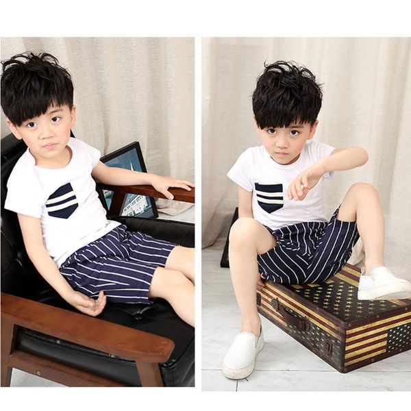 

fashion 2020 children boys clothes summer boys yoga shorts 3-8yrs kids stripe pattern casual loose for sports shorts, White;red