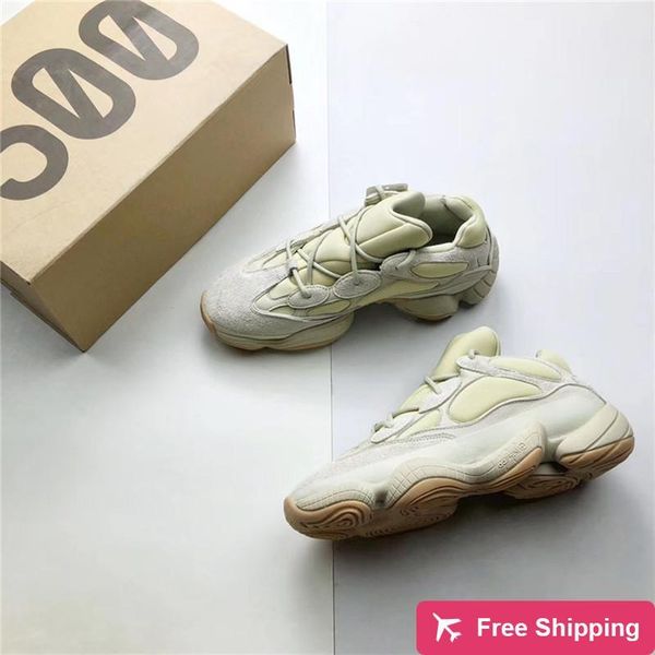 

2020 new originals 500 stone wave runner kanye west salt super moon yellow utility black blush running shoes men authentic sneakers with b