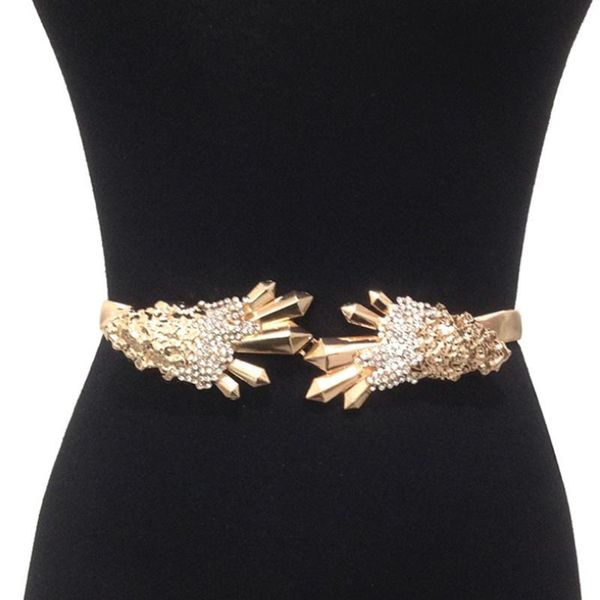 

elastic gold metal wedding dresses belts luxury design waist belt for women fashion accessories party dress belts, Black;brown