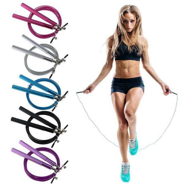 

3m high speed aerobic steel wire skipping rope aluminum handle steel wire jump rope length adjustable skip fitness equipment
