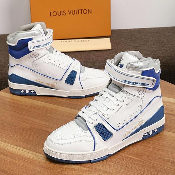 

mens shoes fashion luxury trainer sneaker mid -bottes hommes with box sports shoes for men ankle boots luxury design zapatos de hombre l, Black