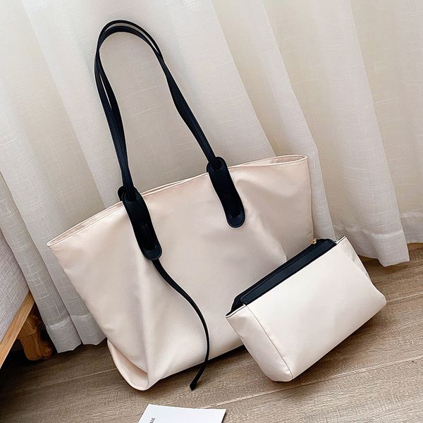

high capacity shoulder bags for women 2020 nylon waterproof elegant handbags female travel solid color totes lady hand bag