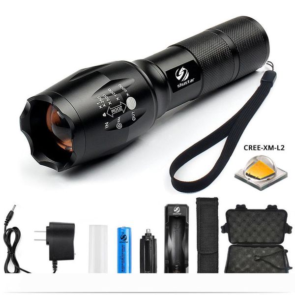 

led flashlight tactical flashlight 8000 lumens l2 zoomable 5 modes aluminum lanterna led torch flashlights for camping