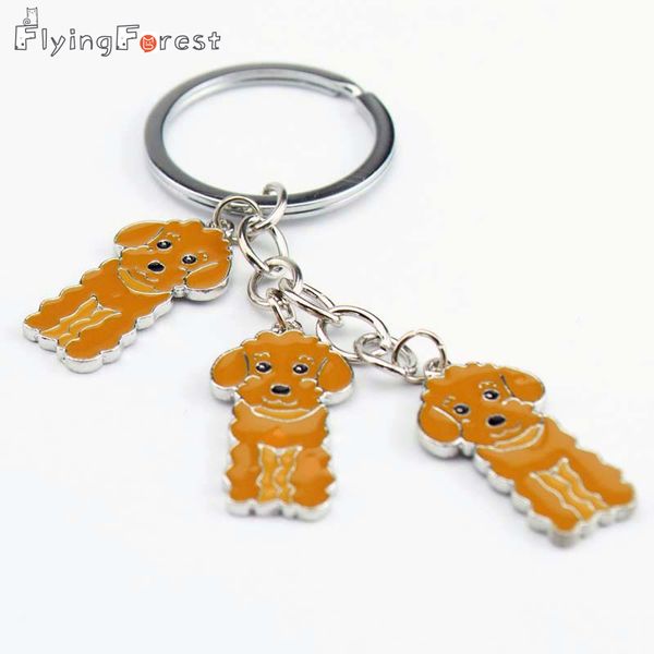 

drop shipping diy poodle key chain friend's gift dog pet keyrings christmas gift fashion jewelry woman key ring dog charm, Silver
