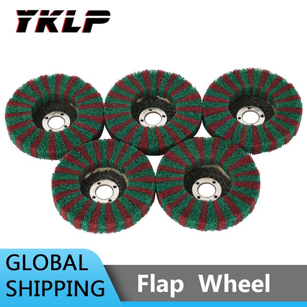 

100mm 4" nylon fiber flap polishing wheel pad abrasive buffing for angle grinder