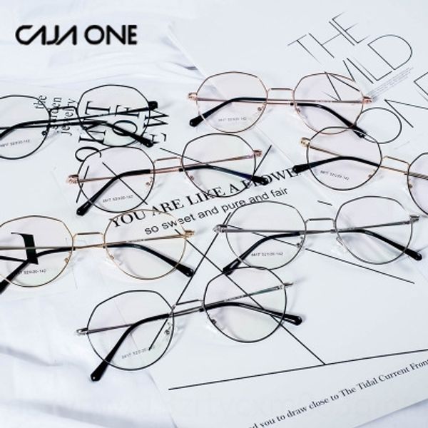 

metal thin edge fashion plain myopia frame multi-color artistic geometric round myopia glasses glasses frame, Silver