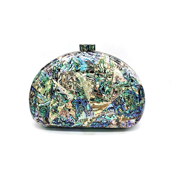 

10 years no fade real shell iridescent handbags bridal wedding party purses women evening party cross body bags