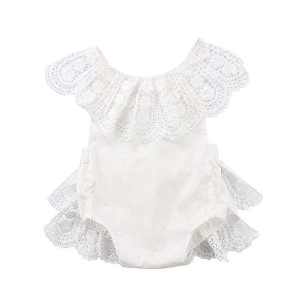 

white lace romper newborn baby girls summer sleeveless backless halter jumpsuit outfits sunsuit princess clothes 0-24m t200721, Blue