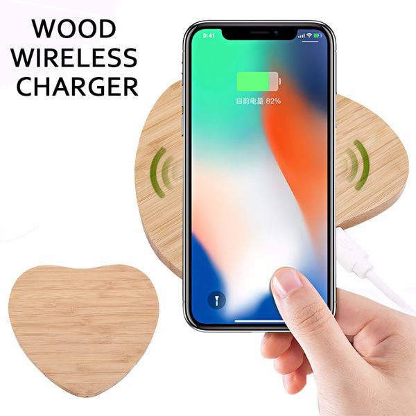 

High Quality Wood Wireless Charger Fashion QI 10W Square Round Wireless Chargers IPhone/Galaxy Huawei Micro USB Fast Charging 4 Styles