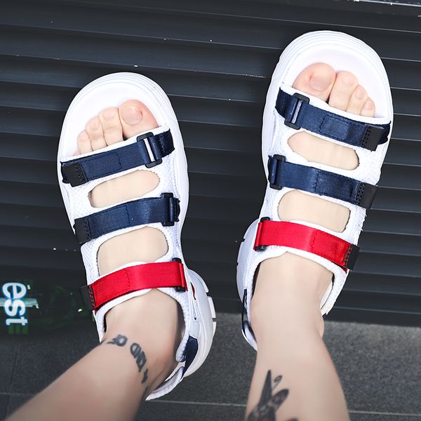 

men de hombre sandalia sandalhas on summer praia outdoor homens thick 39 slippers white slip footwear big casual sandals sandal, Black