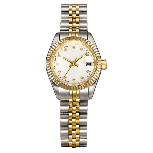 

u1 factory women dress watches full stainless steel 28mm sapphire ladies silver waterproof luminous watch montres de luxe femme, Slivery;brown