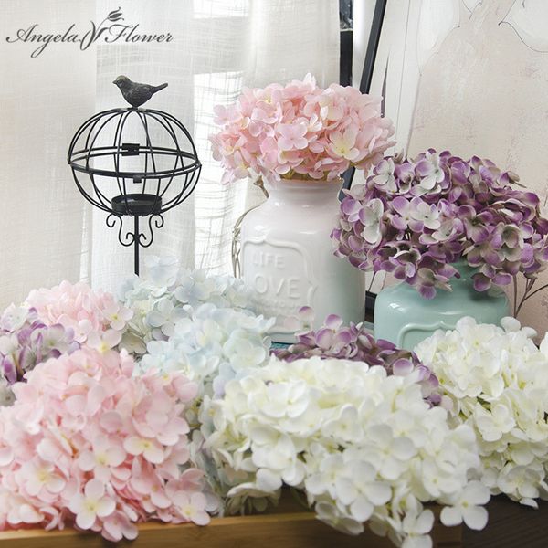 

15cm european silk hydrangea heads artifical flowers diy wedding party home decor headdress headband flower wall materials heads