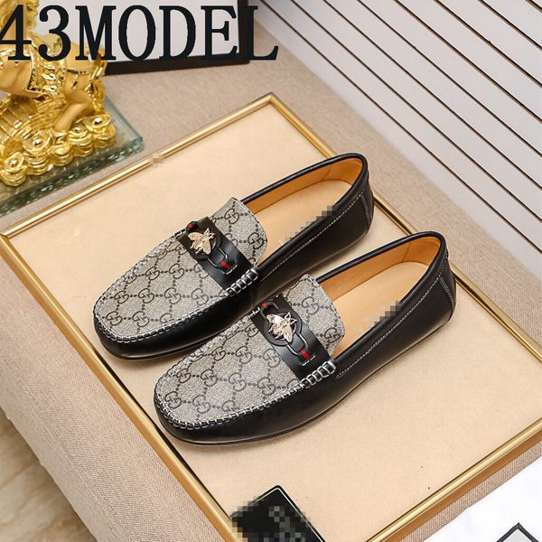 

leather & fur vintage genuine leather soft loafers for men slip on moccasins boat flats shoes big size 38-45, Black
