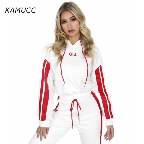 

kamucc 2020 autumn winter fleece gia letter harajuku print pullover thick loose women hoodies sweatshirt female casual coat, Gray