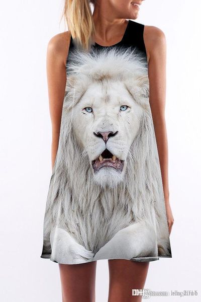 

women dress summer crew neck sling sleeveless hip wrap elegant lady lion head print printed skirt casual pencil dresses size s-xl, Black;gray