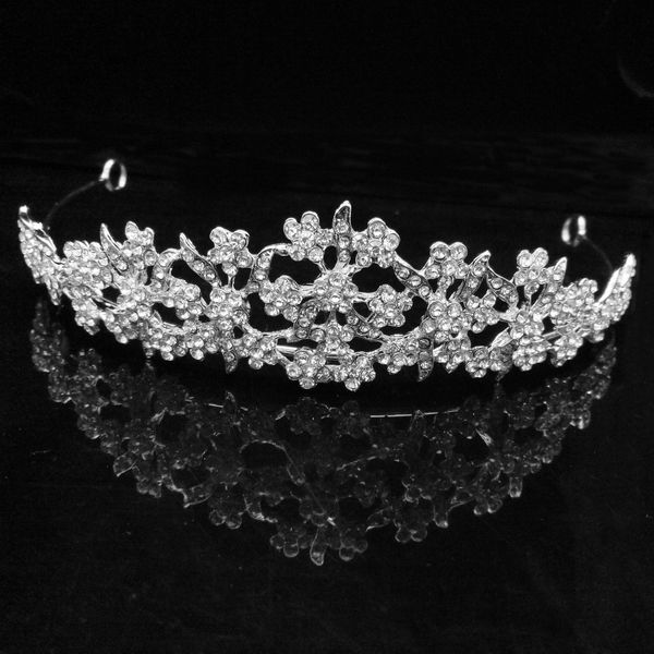 

alloy rhinestone children's crown accessories princess hair band wedding dress hair band crown bride wedding headdress, Slivery;white