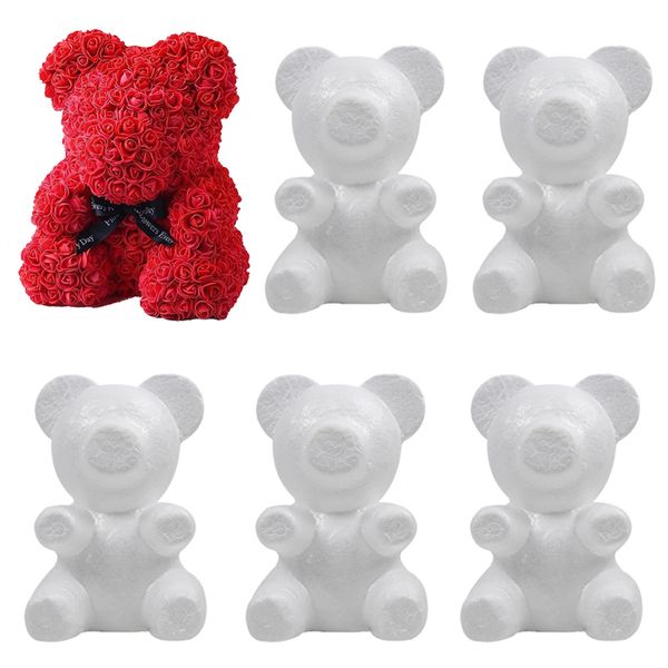 

rose bear wedding flower diy artificial rose weigao bear foam mold valentines for decoration 16/20cm dolls gift party decoration vtode