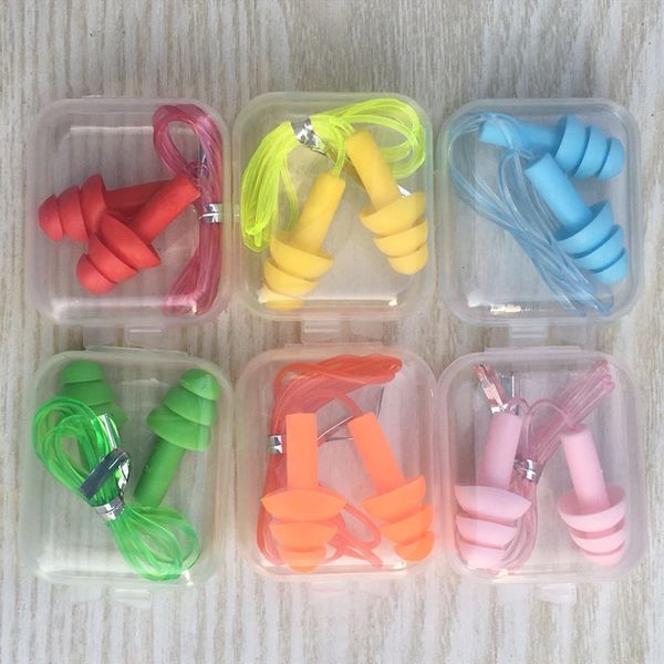 

knk3i boxed silicone earplugs silica gel and learning with ropes sound insulation noise reduction environmental protection anti-snoring swim