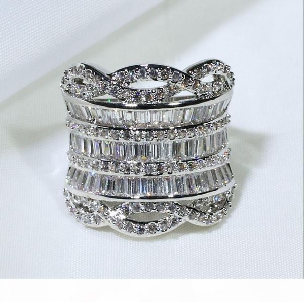 

s luxury jewelry unique 925 sterling silver full stack 5a cubic zirconia cz diamond wide rings party women wedding band finger band rin