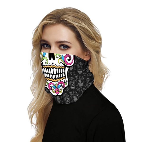 

multi-function riding face cover breathable magic head scraf digital printing outdoor hiking insect-proof head scarf, Black