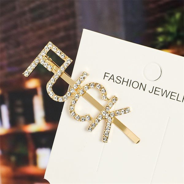

letters rhinestone hairpins women hair clips pins barrettes accessories women girls hair hairclip hairgrip headress jewelry gifts d73102, Slivery;white