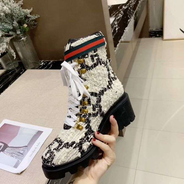 

2020 f6 high lace-up non-slip thick soled women shoes fashion leather sneakers designer women boots high-quality casual luxury shoes, Black