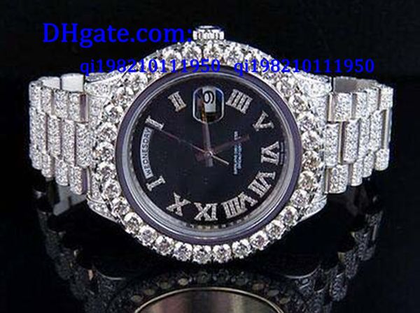 

2017 mens 2 ii 18k 41mm president 218239 white gold diamond watch, Slivery;brown