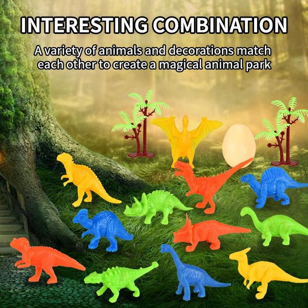 

novelty mini dinosaur egg set simulation dinosaur forest animal park model toy for early kids boys intelligence gift 03