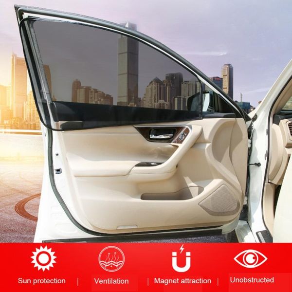 

4pcs car front & rear side window sun visor shade mesh cover sunshade insulation anti-mosquito fabric shield uv protector csv