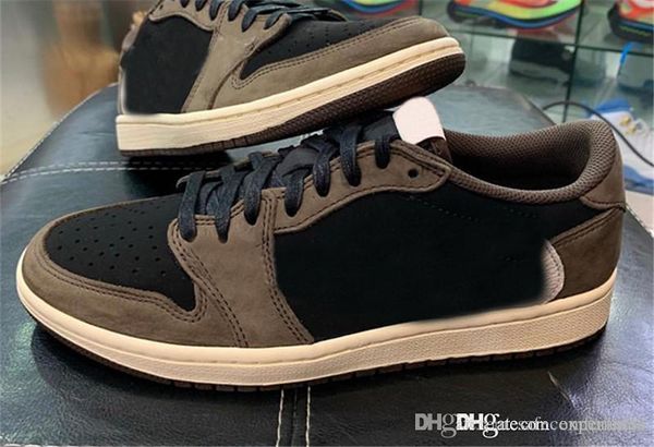 

2019 air authentic travis scott x 1 low og sp ts dark mocha retro cactus jack black 3m university red sail cq4277-001 men basketball shoes