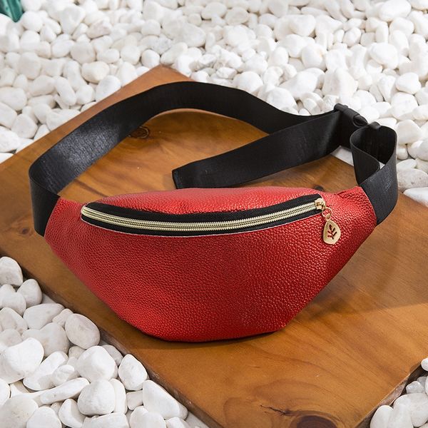 

women's big shoulder litchi pattern running bag can be 2020 summer korean new women's single shoulder chest bag