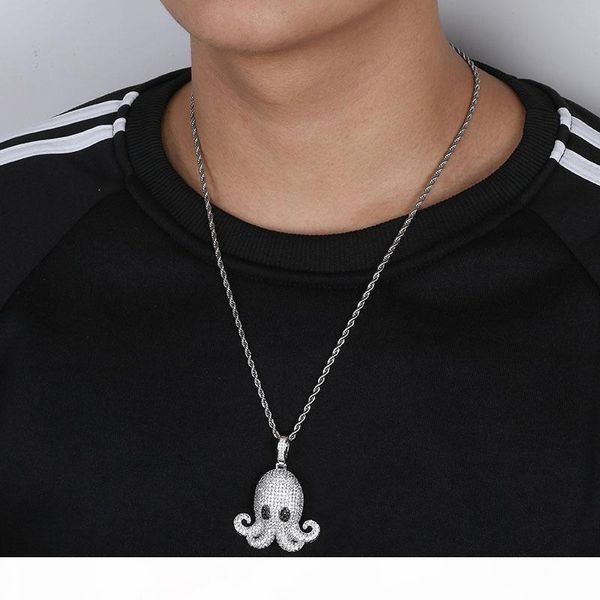 

net red hip-hop ocs pendant micro-zircon men's street necklace selling in europe and america, Silver