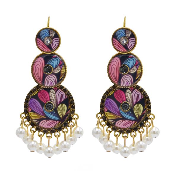 

урожай ретро с бисером кисточкой падение мотаться серьги rhinestone statement серьги для женщин, Silver