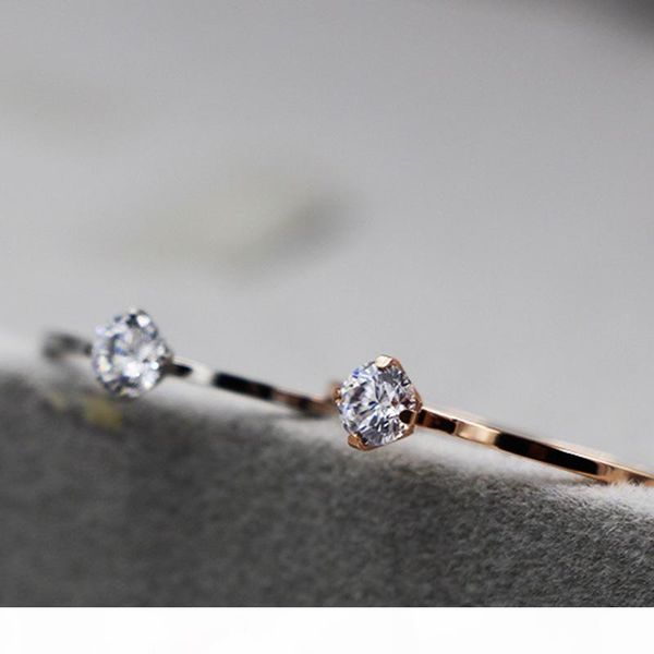 

titanium steel lovers band rings with one large diamond in 1.1mm for women and men wedding jewelry fine couple rings, Silver