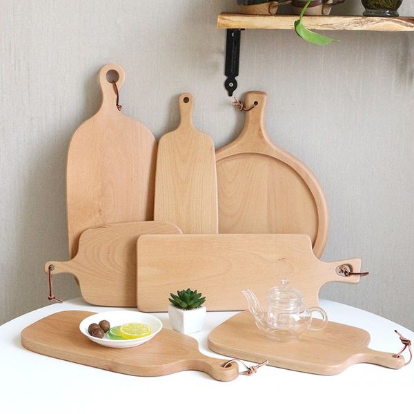 

bread pallet cutting board kitchen accessories natural wood chopping blocks with handle beech kitchen tool chopping board serving tray