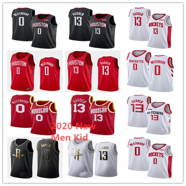 

2020 men kids houston rocket james 13 harden basketball jerseys youth russell 0 westbrook stitched jerseys red white black, Black;red